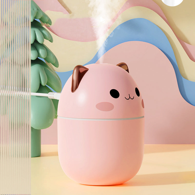 Cute cat USB air humidifier with cool mist and aromatherapy function for bedroom or office use side product shot