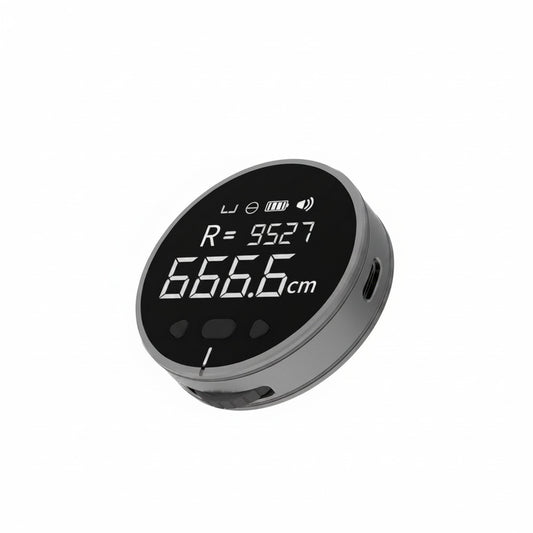 Digital distance measurer with compact rechargeable design and precision LCD display for accurate measurements product shot