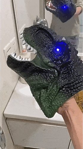 Dinosaur gel ball blaster toy with water gel balls for outdoor play gif