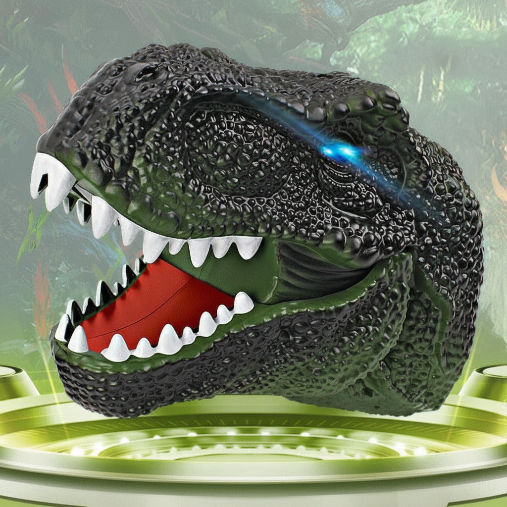 Dinosaur gel ball blaster toy in green color with water gel balls for outdoor play (Color: Green)