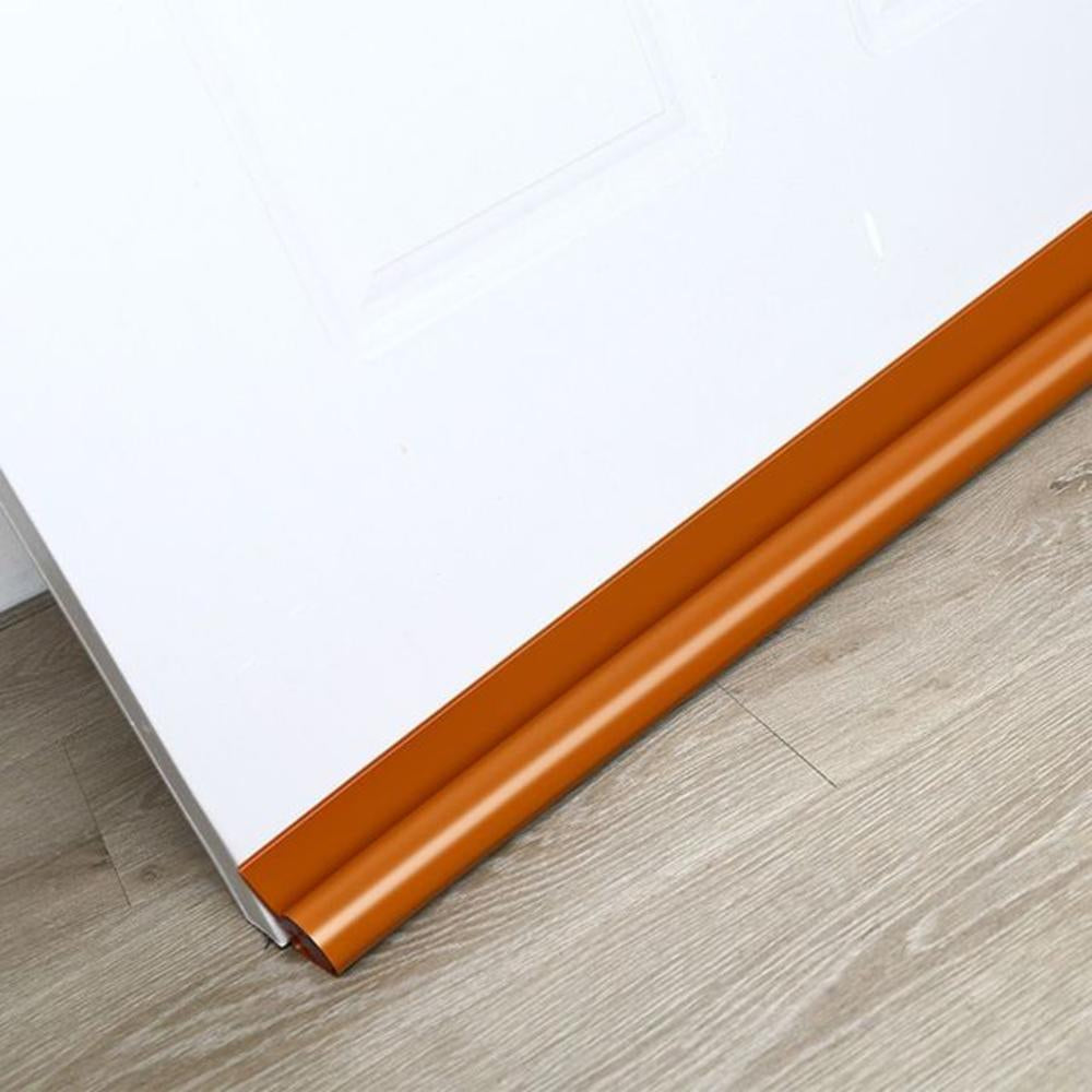 Door draft stopper in brown color for blocking cold air noise dust and odors under doors (Color: Brown)