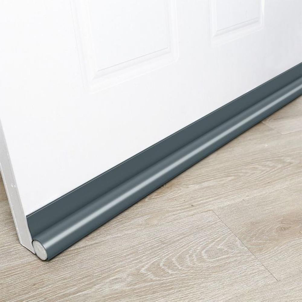Door draft stopper in dark blue color for blocking cold air noise dust and odors under doors (Color: Dark Blue)