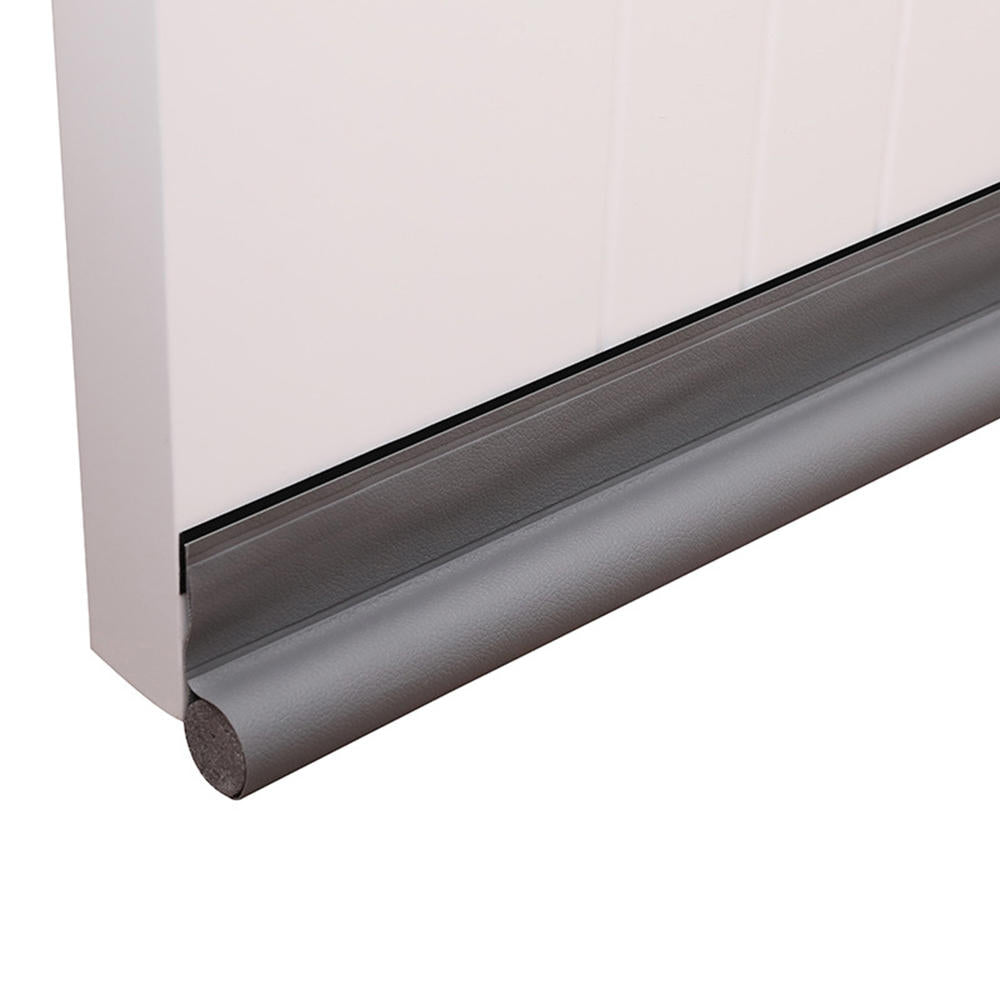 Door draft stopper in gray color for blocking cold air noise dust and odors under doors (Color: Gray)