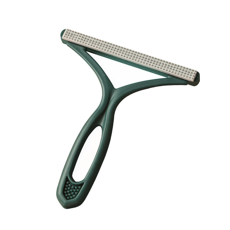 Double sided pet hair and lint remover tool in green color for removing fur from clothes and furniture (Color: Green)