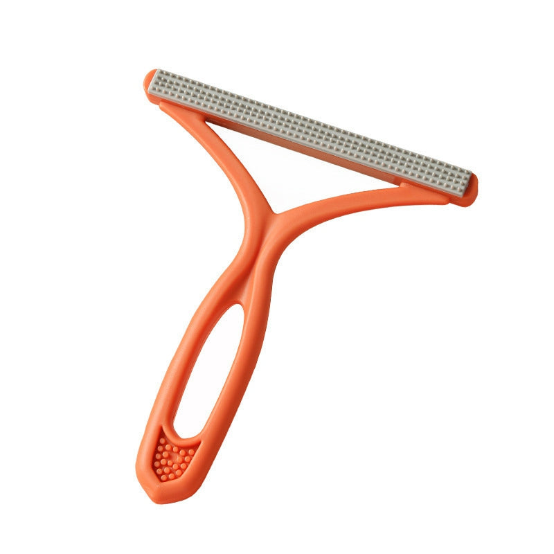 Double sided pet hair and lint remover tool in orange color for removing fur from clothes and furniture (Color: Orange)