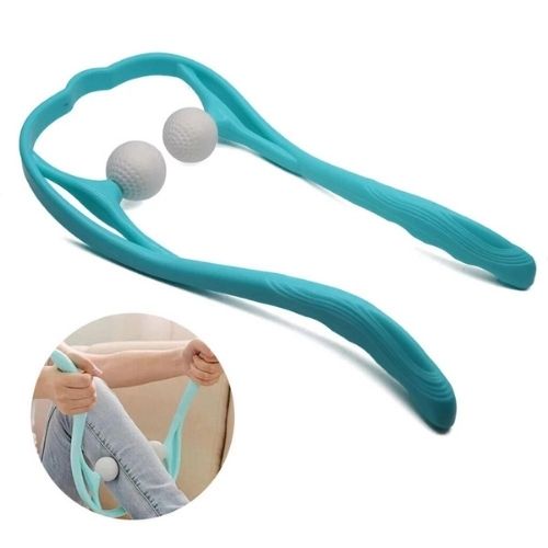 Dual pressure point massager with adjustable silicone knobs for muscle relaxation and tension relief product shot
