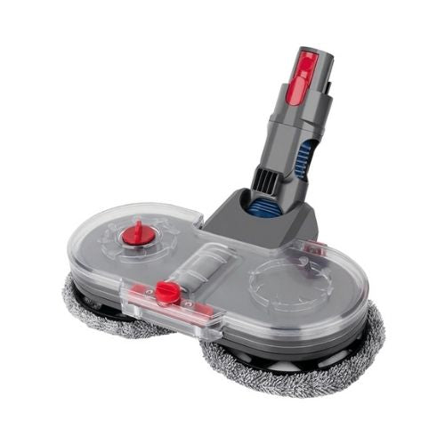 Dyson vacuum dual spinning mop head attachment with rotating pads and removable water tank for floor cleaning product shot