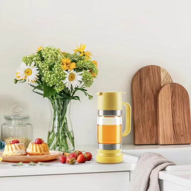 Easy pour honey dispenser with smooth controlled flow and anti drip design for clean serving product shot