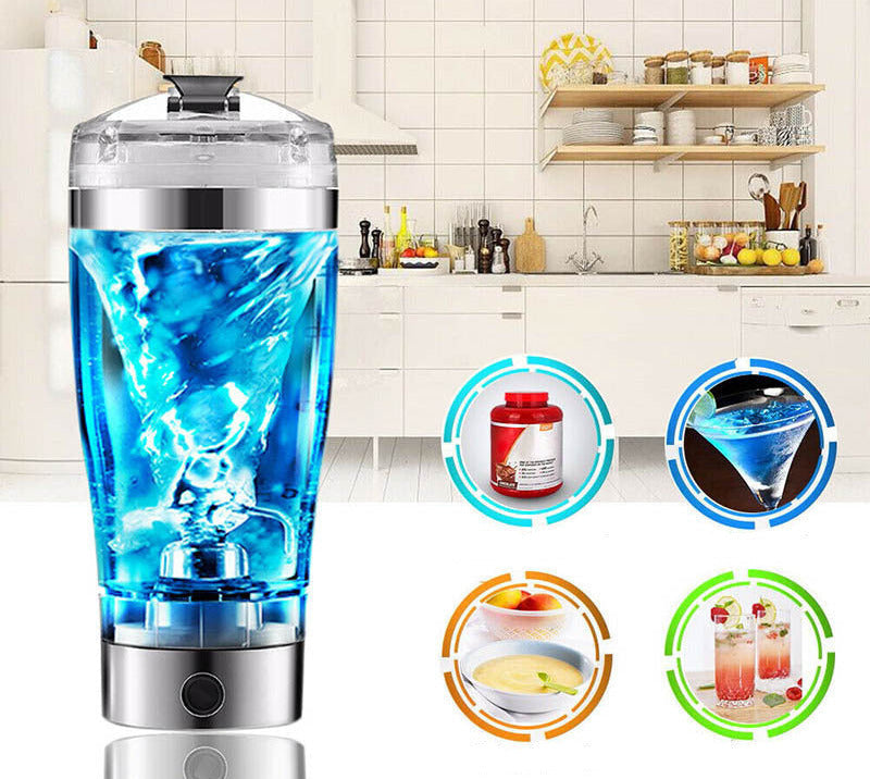 Electric protein shake mixer bottle designed to blend protein powders and drinks smoothly with one-touch operation use cases modern (Capacity : 16 oz (450 ml), 20 oz (600 ml))