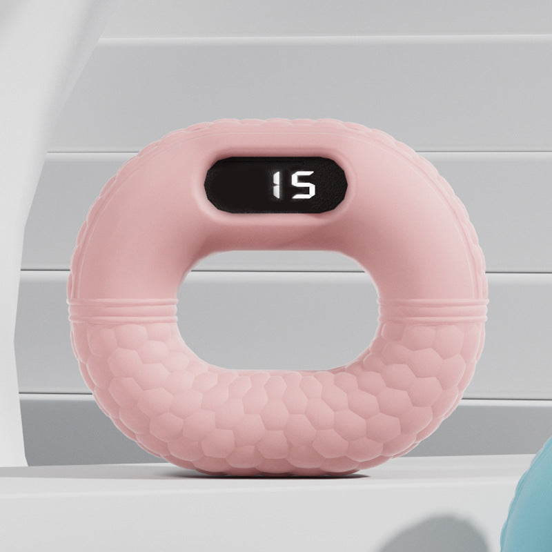 Electronic hand grip strength trainer with built-in counter, designed to track grip exercises and improve hand and forearm strength in 10LB resistance and in Pink color (Color & Resistance: 10LB - Pink)