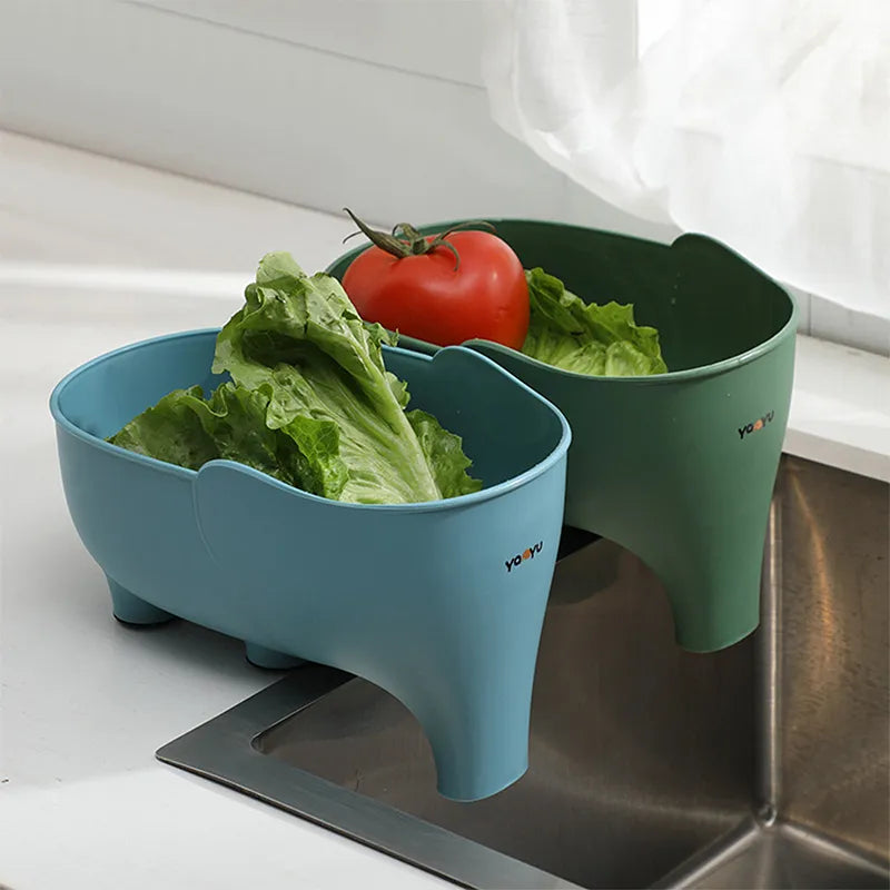 Elephant sink strainer 2 pack kitchen drain basket for catching food waste duo