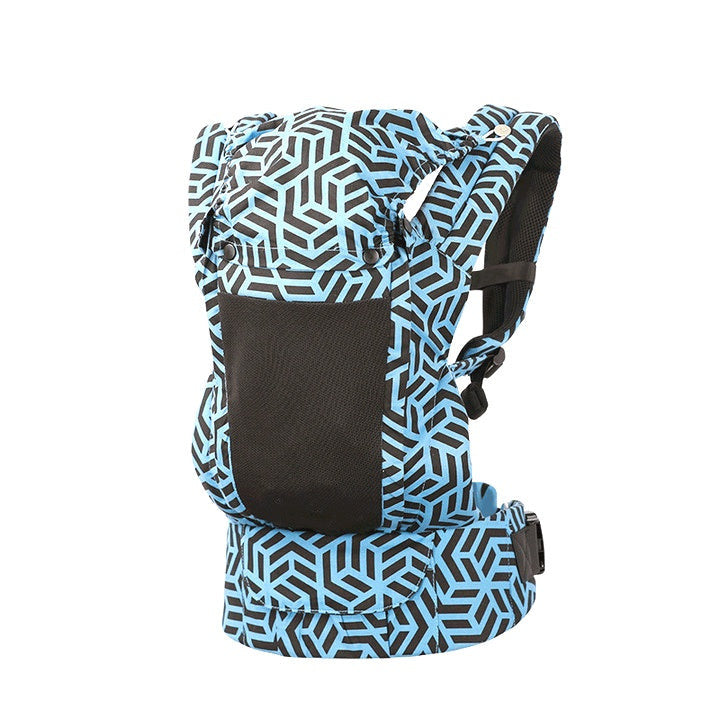 Ergonomic front facing hip seat baby carrier in apricot color (Color: Blue)