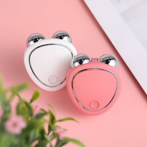 Facial lifting microcurrent device for skin contouring collagen support and rejuvenation care duo