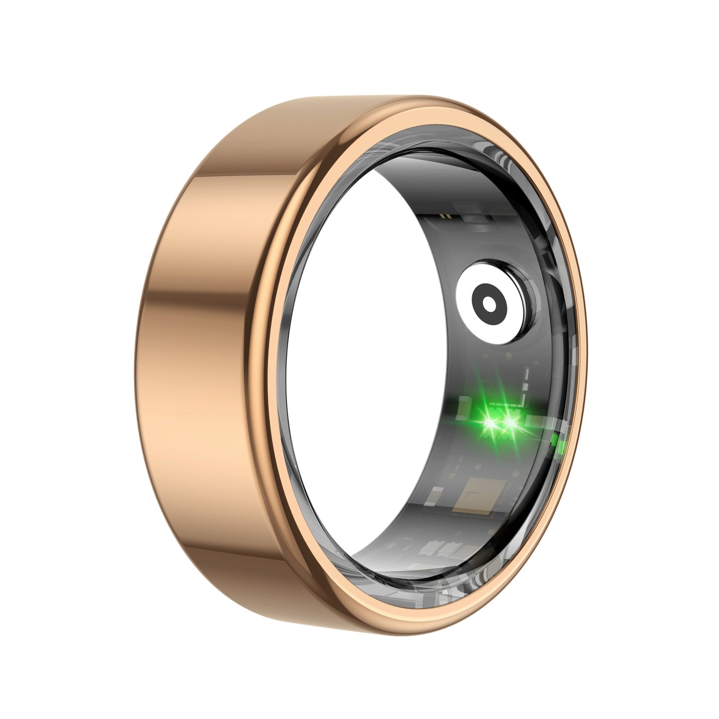 Smart fitness ring in gold color tracking heart rate sleep and activity with long battery life (Color: Gold)