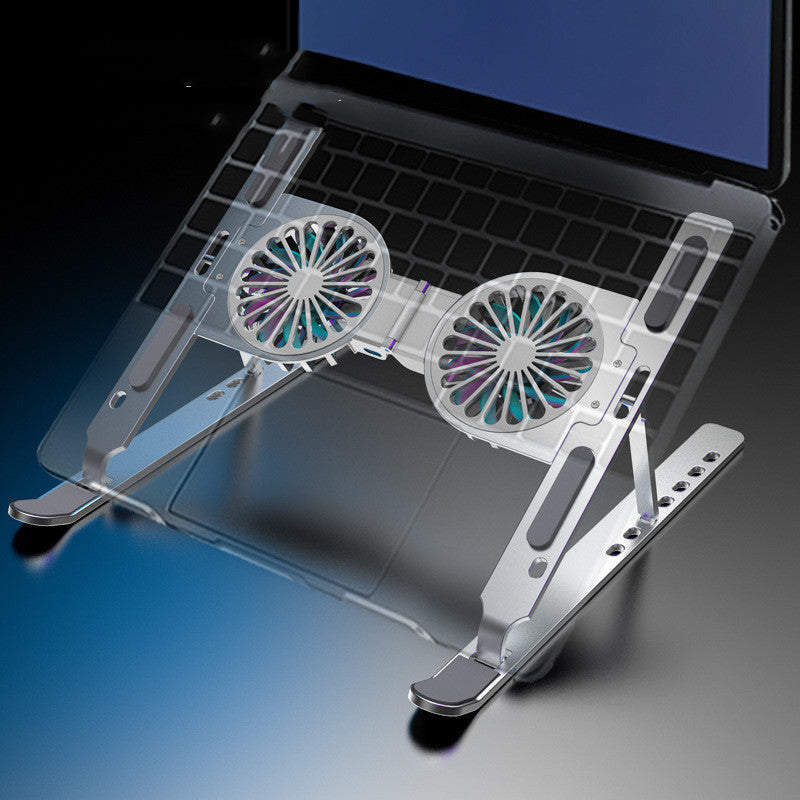 Foldable aluminum laptop stand with cooling design and portable structure product shot