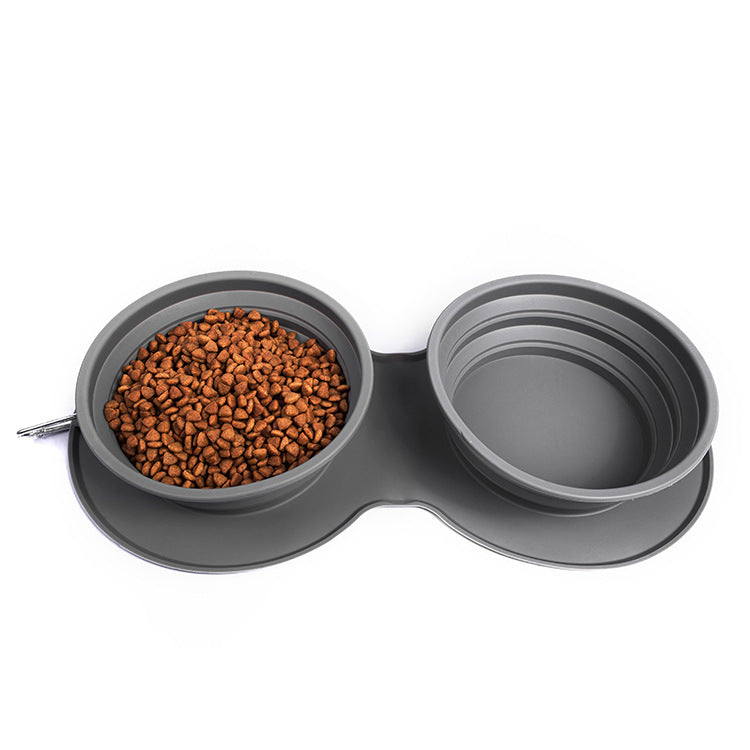 Foldable slow feed pet bowl made of silicone for travel and healthy eating product shot full bowl