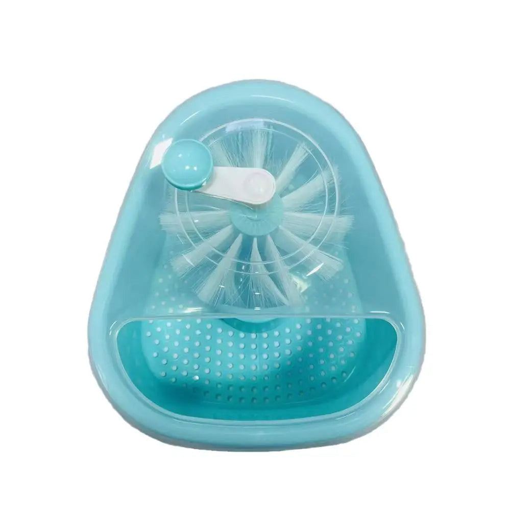 Fruit cleaner spinner in blue color for washing grapes blueberries and small fruits with spinning vortex cleaning (Color: Blue)