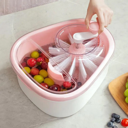 Fruit cleaner spinner for washing grapes blueberries and small fruits with spinning vortex cleaning