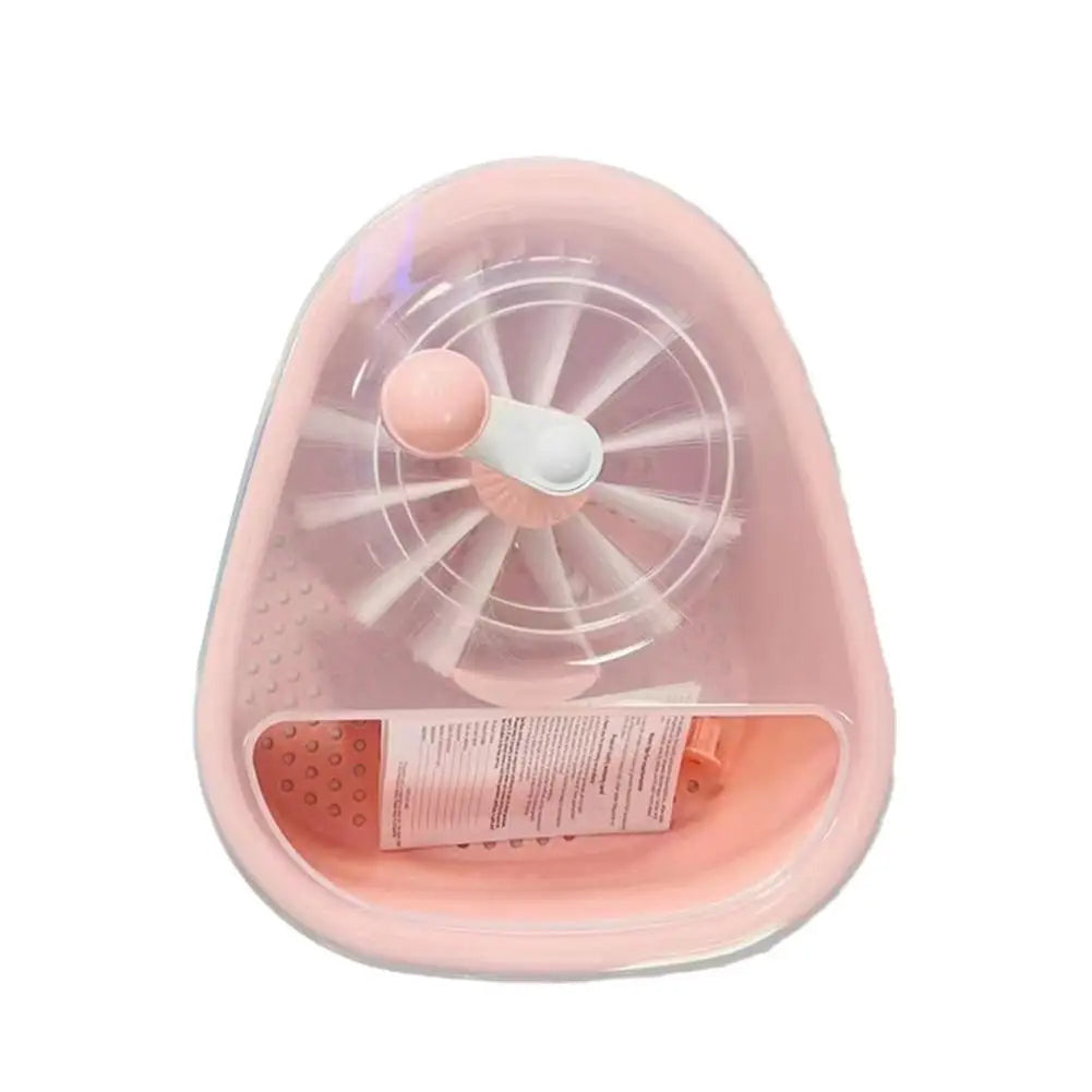 Fruit cleaner spinner in pink color for washing grapes blueberries and small fruits with spinning vortex cleaning (Color: Pink)