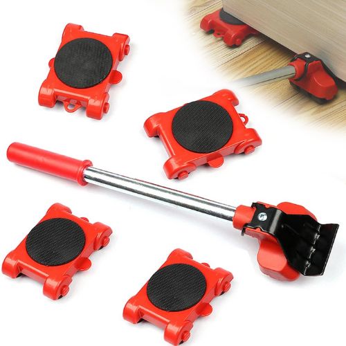 Furniture lifter and mover set with sliding wheels for moving heavy appliances and furniture easily product shot