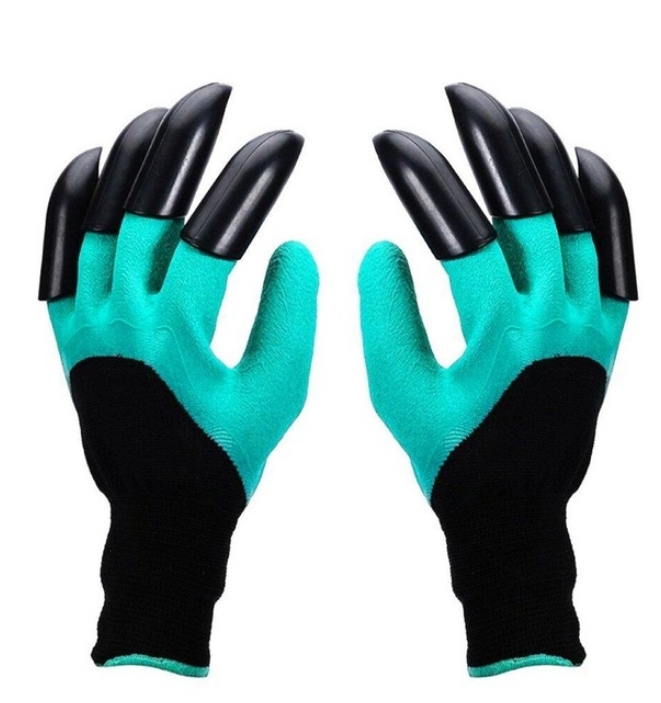 Gardening gloves with claws in sigle claw type for digging planting and protecting hands (Type: Double Claw)