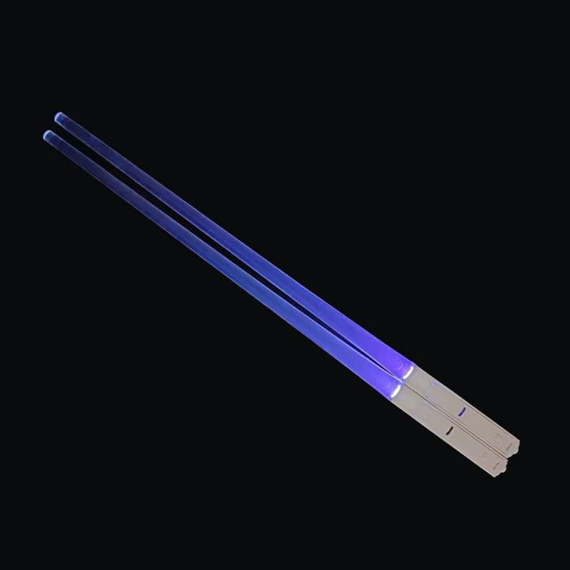 Glowing chopsticks in purple color with led light colors reusable bpa free for fun dining (Color: Purple)