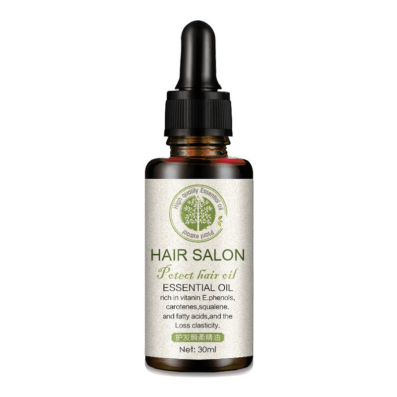 Hair care essential oil designed to nourish hair and add moisture and shine product shot