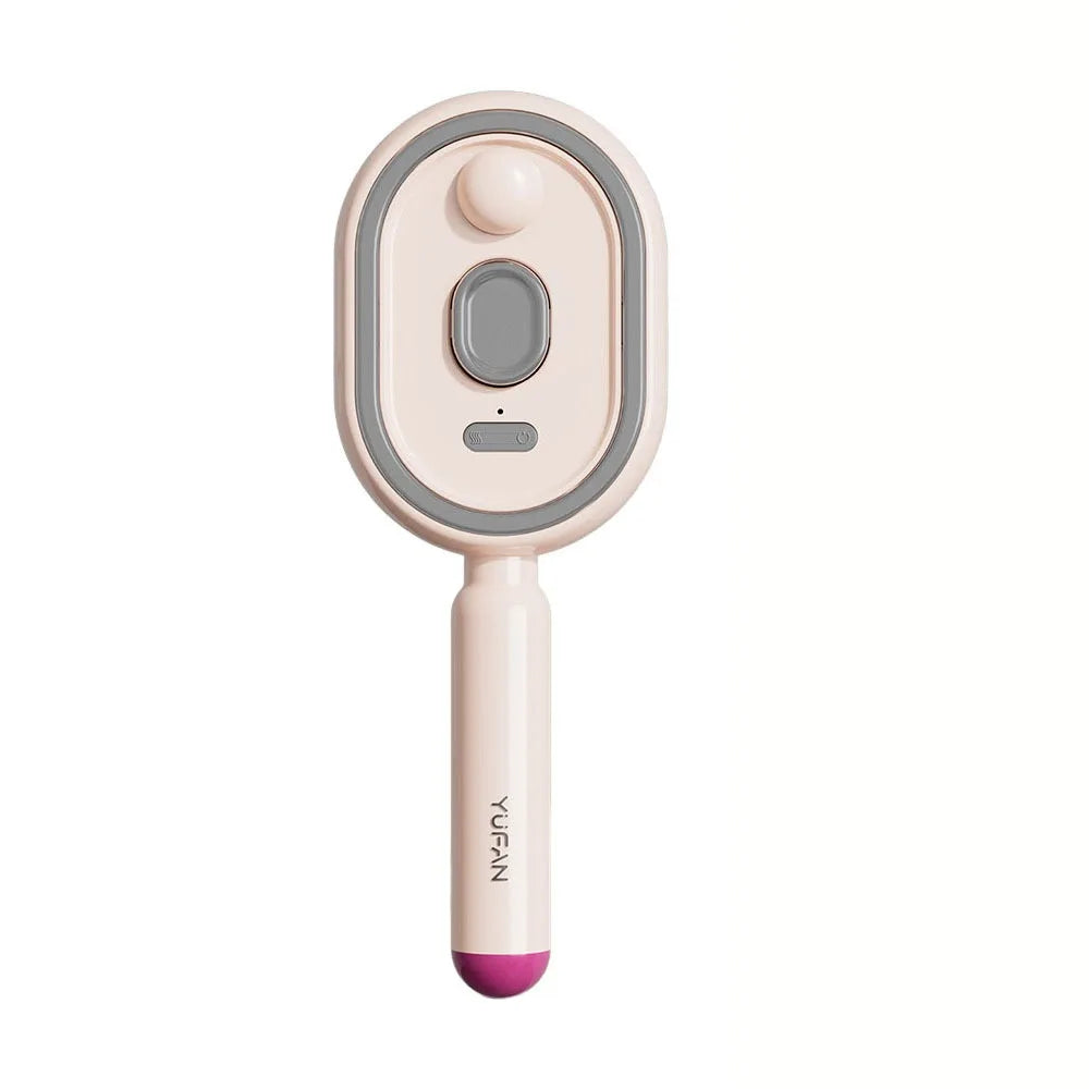 Hair care spray and massage comb in pink color with hydrating mist feature and gentle scalp massage cushioning (Color: Pink)