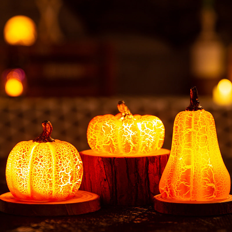 Halloween LED pumpkin light decoration with glowing candle-style illumination for festive home or porch decor trio (Style: 3 Piece Set)