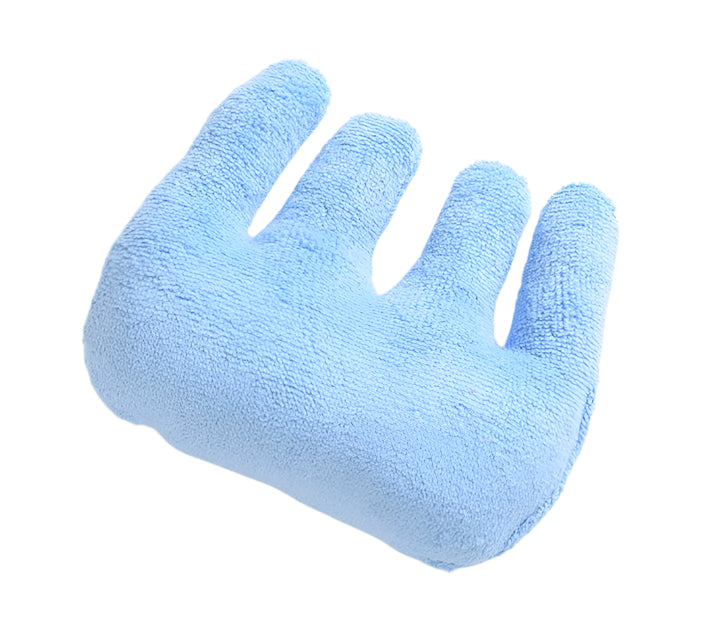 Soft hand rehabilitation grip pad in blue color designed to provide comfortable support during wrist and hand therapy exercises (Color: Blue)