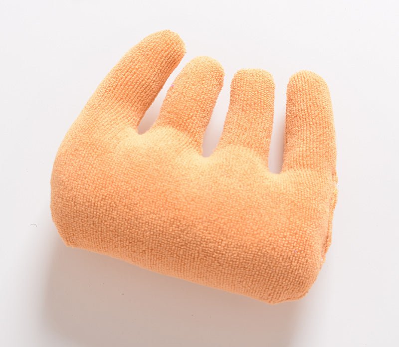 Soft hand rehabilitation grip pad in orange color designed to provide comfortable support during wrist and hand therapy exercises (Color: Orange)