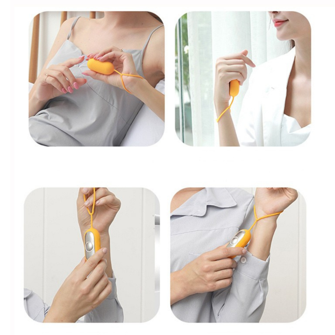 Handheld microcurrent sleep aid device designed to promote relaxation and help support better sleep depiction of use