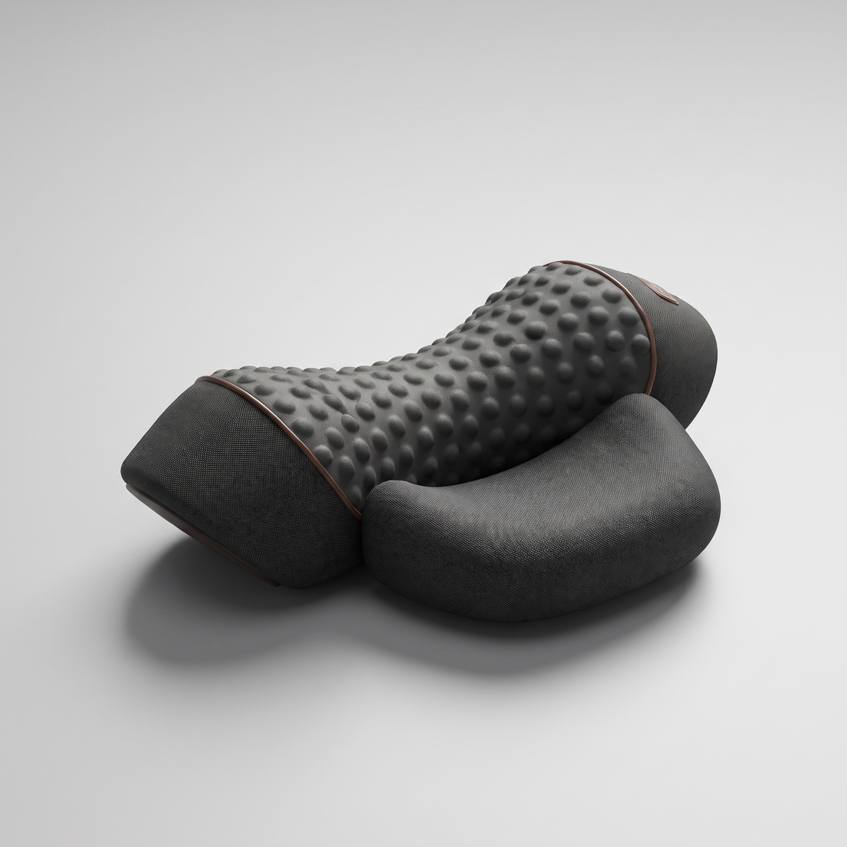Heated neck massage pillow in light gray color with vibration function for relaxation and tension relief portable design (Color: Dark Gray)