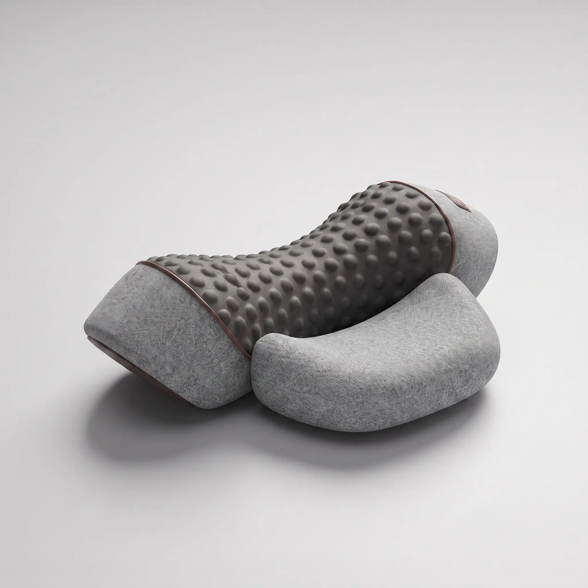 Heated neck massage pillow in light gray color with vibration function for relaxation and tension relief portable design (Color: Light Gray)