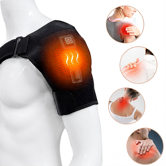 USB heated shoulder support brace for rotator cuff relief and adjustable heat therapy comfort