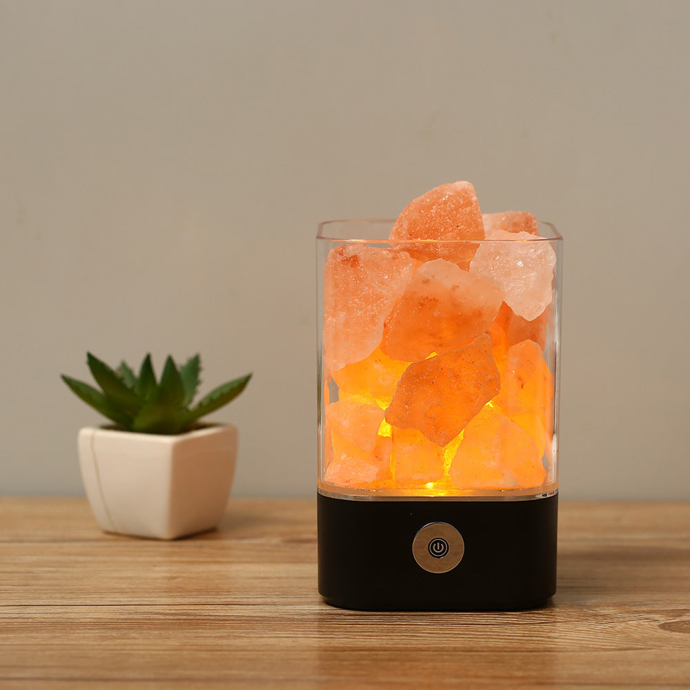 Himalayan salt lamp natural crystal lamp with warm ambient glow for home decor and relaxation alternate product shot
