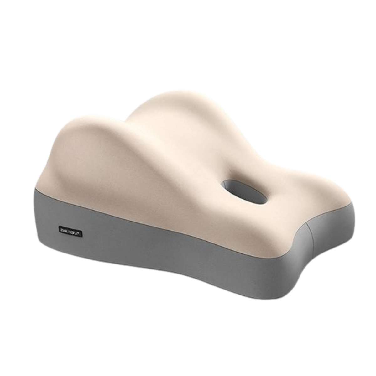 Hip raised bedside sleep cushion in beige color made with memory foam for comfortable leg and hip support while resting (Color: Beige)