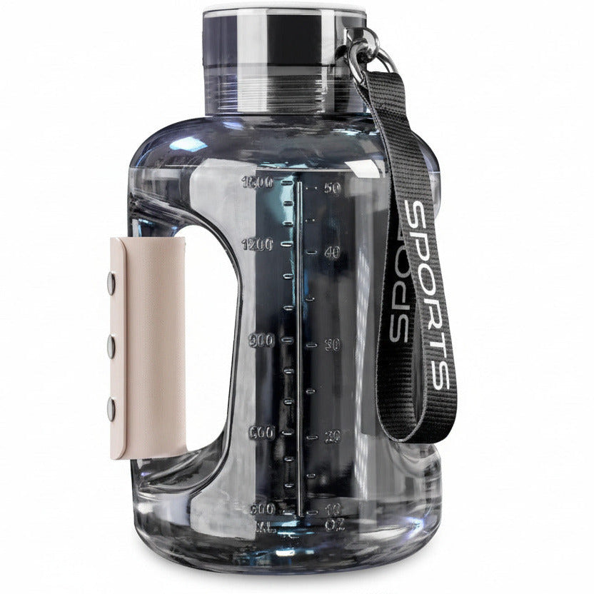 Hydrogen water bottle in gray color for enhanced hydration with rechargeable portable design (Color: Gray)