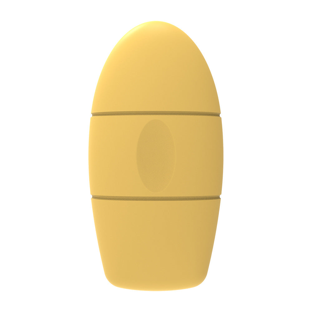 Ice massage facial roller in yellow color made from soft reusable silicone for a refreshing cooling facial massage (Color: Yellow)
