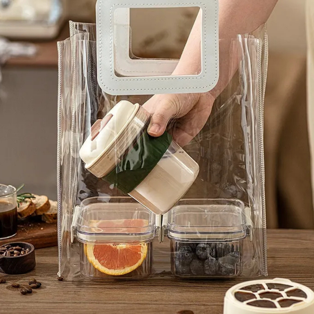 Iced coffee cup with built-in ice tray and leak-proof design for cold brew and iced drinks depiction of leak-proof design