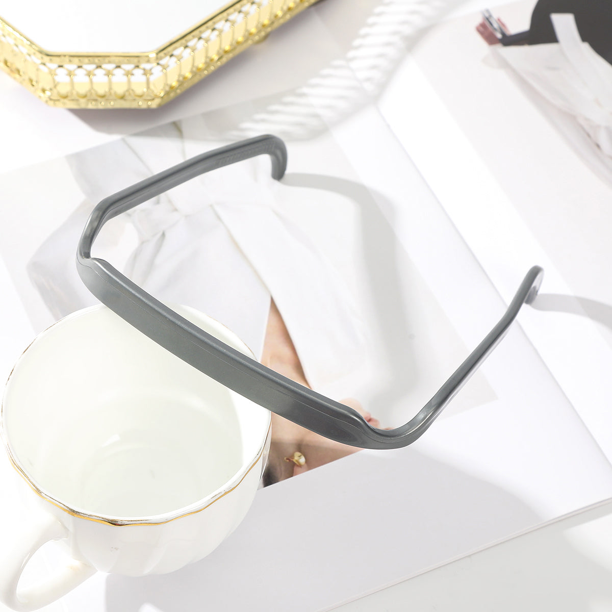 Invisible hair headband in gray color thin no slip headband for everyday styling (Color: Gray)