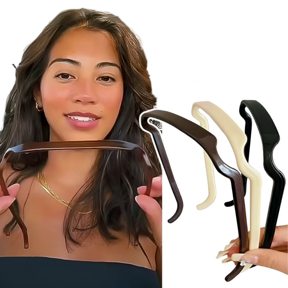 Invisible hair headband thin no slip headband for everyday styling model shot