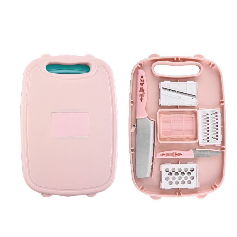 Kitchen washing and draining basket in pink color with built-in cutting board designed for rinsing, draining, and food prep (Color: Pink)