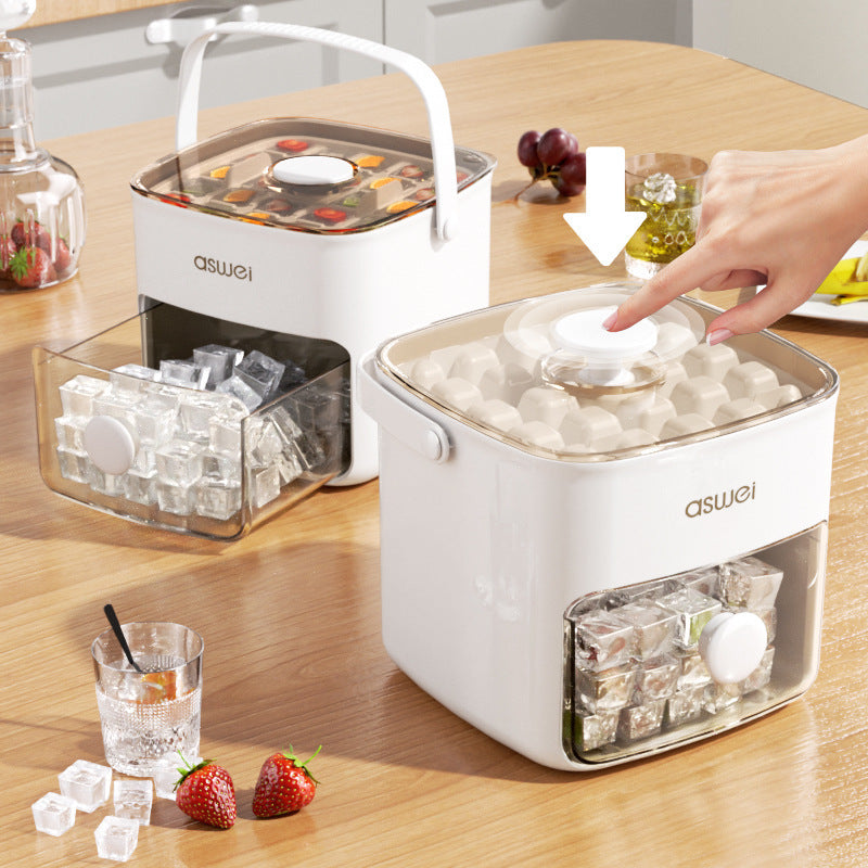 Large capacity ice cube maker tray with press release design for easy ice making and storage