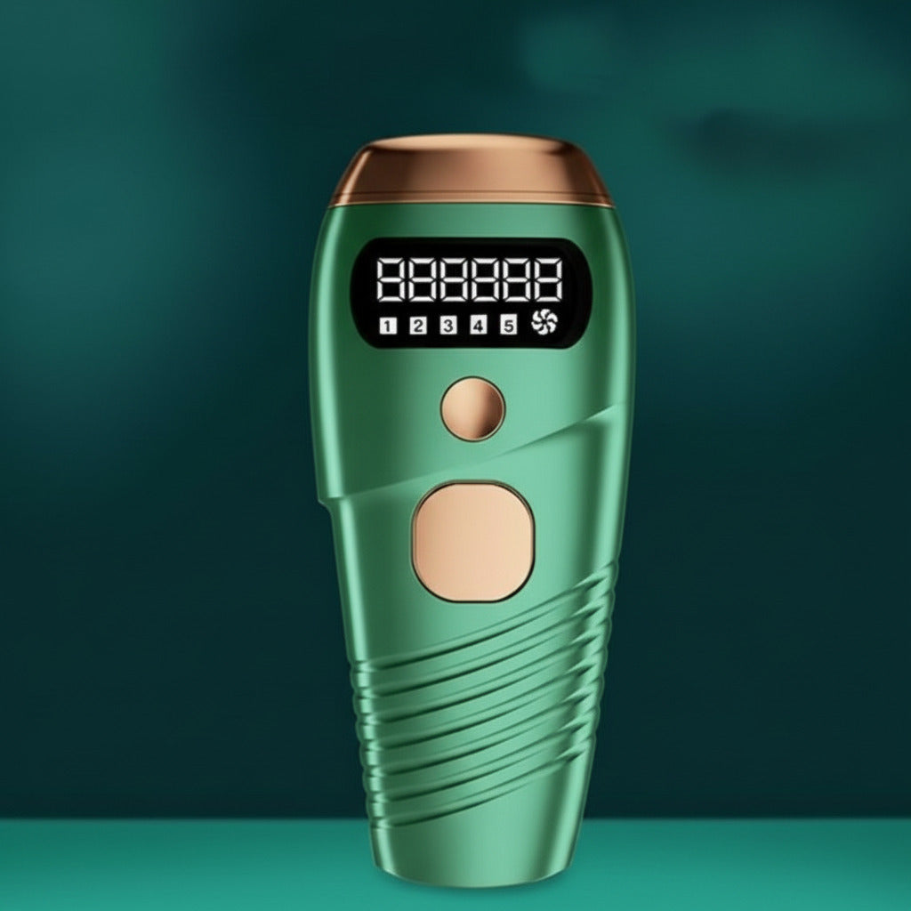 Laser hair removal device in green color for gentle at home hair reduction and smoother looking skin (Color: Green)