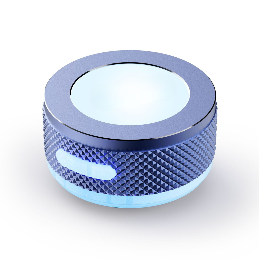 LED bone conduction speaker in blue color with vibration audio technology rgb lighting and portable bluetooth connectivity (Color: Blue)