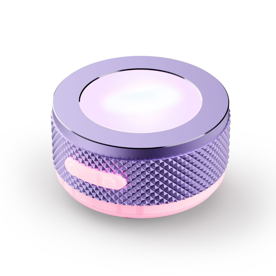 LED bone conduction speaker in purple color with vibration audio technology rgb lighting and portable bluetooth connectivity (Color: Purple)