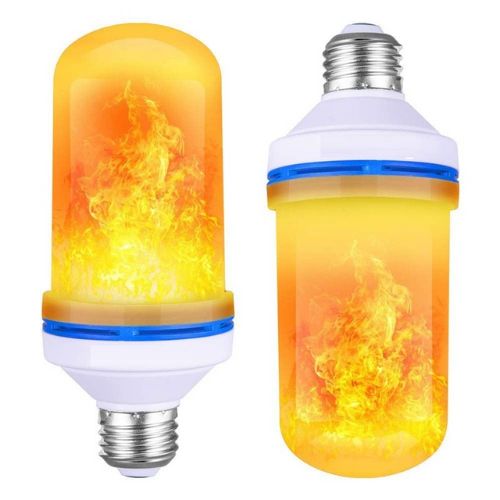 Led flame effect light bulbs 2 pack with realistic flickering fire ambiance for home decor product shot