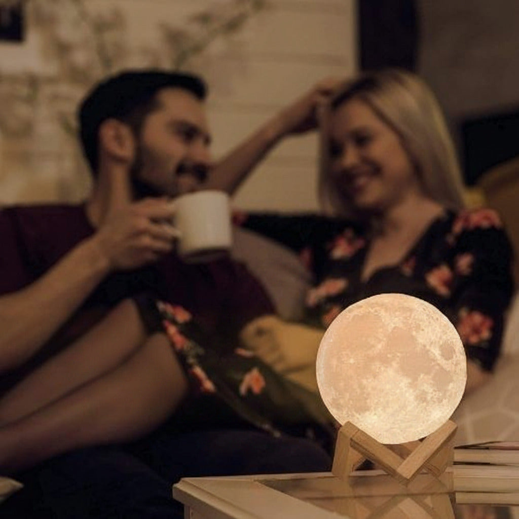 LED moon lamp with 16 color lighting remote control and ambient room decor design alternate model shot