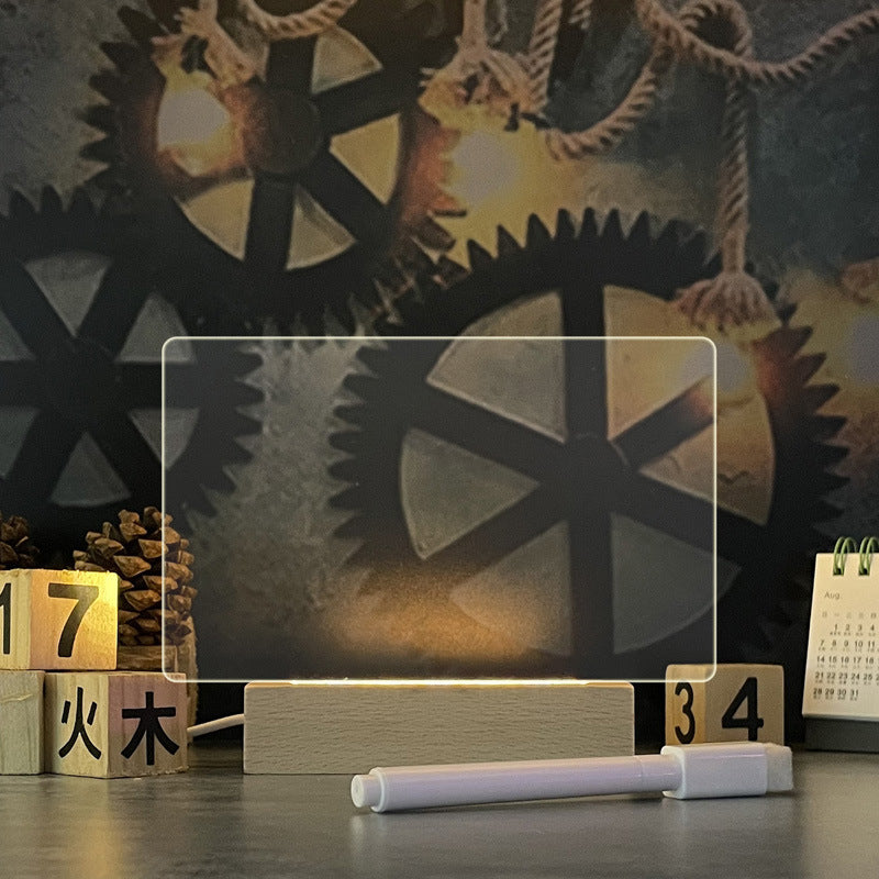 LED note board in horizontal style night light with writable message board and warm LED lighting for notes, reminders, or decorations (Style: Horizontal)